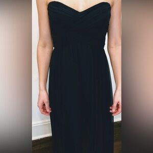 Amsale Black Ruched Sweetheart Gown worn once! offers welcome!